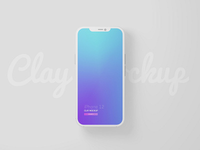 Free iPhone 12 Minimal Clay Mockup 3d clay design download free freebie iphone 12 minimal mock up mock ups mockup mockups phone presentation psd mockup