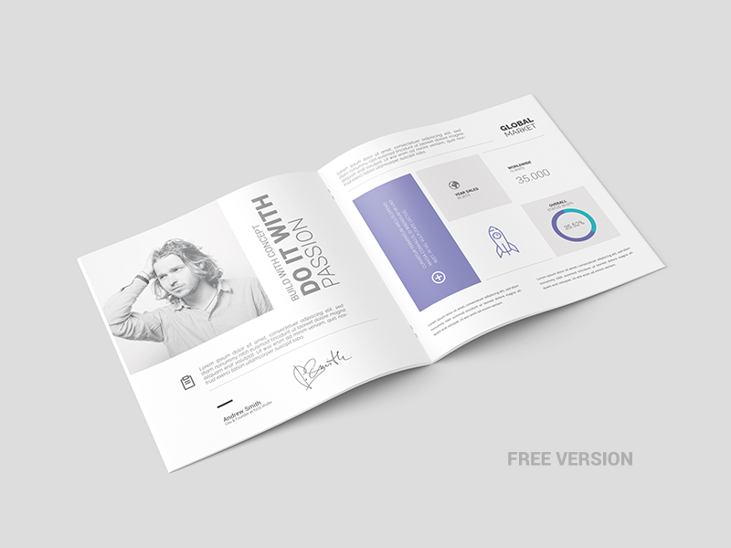 Download Free Square Brochure / Catalog Mock-up by ToaSin Studio on Dribbble