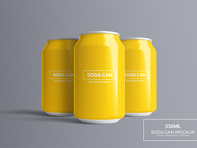 Can Mock-Up - 330ml beer can cola drink mock up mock ups mockup mockups psd soda