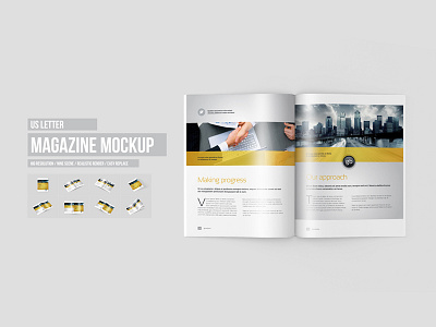 US Letter Magazine / Brochure Mock-Up brochure cover design graphic letter magazine mock up mockup presentation template us us letter