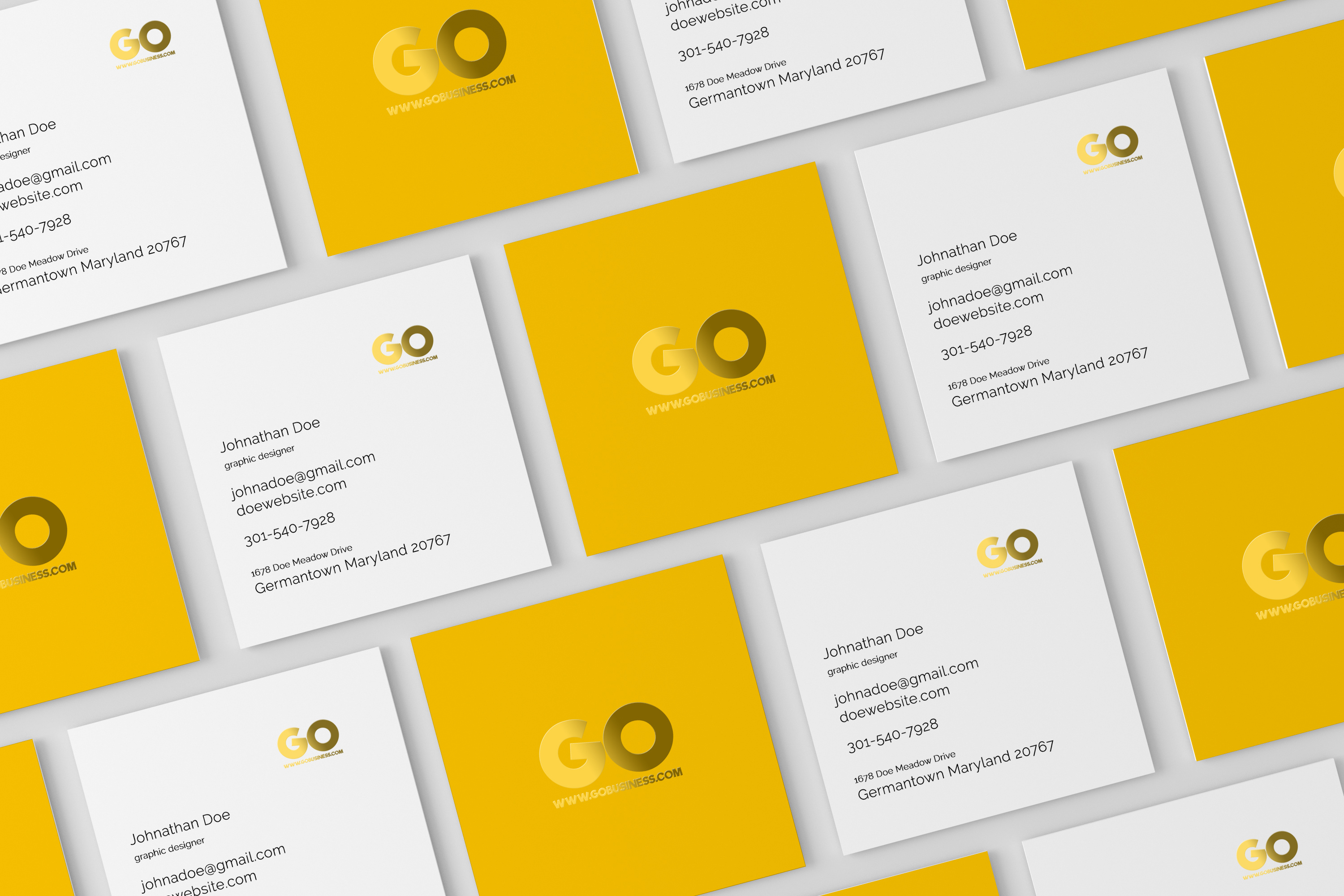 Download Square Business Card Mockup by ToaSin Studio on Dribbble