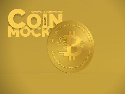 Coin Mockup 3d bitcoin coin cryptocurrency currency gold mock up mock up mockup showcase