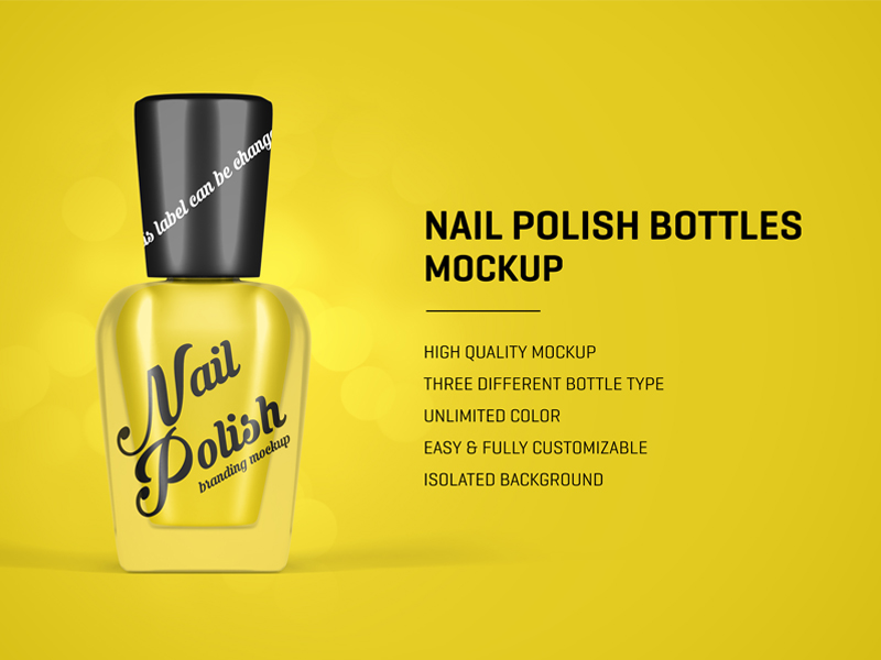 Download Nail Polish Bottles Mockup by Mockupnest on Dribbble