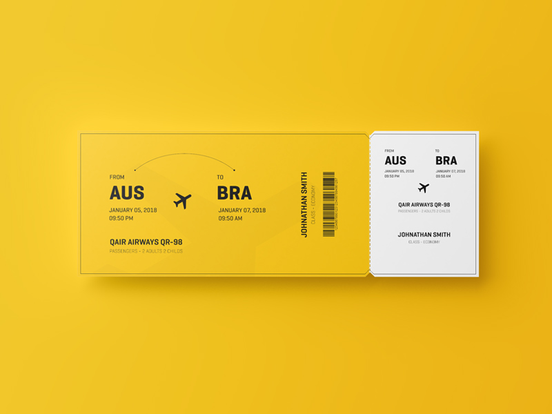 Free Event Ticket Mockup 5.5x2 by Mockupnest on Dribbble