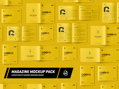 Magazine / Brochure Mockup Pack 3d a4 brochure catalog design fold graphic magazine mock up mock up mock ups mockup mockups pack presentation print psd mockup square template ui