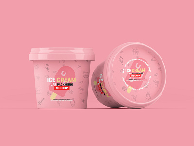 Ice Cream Jar Packaging Mockup 3d brand branding design graphic icecream jar mock up mock ups mockup mockups packaging presentation psd mockup template