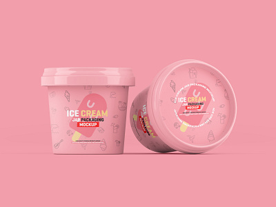 Ice Cream Jar Packaging Mockup