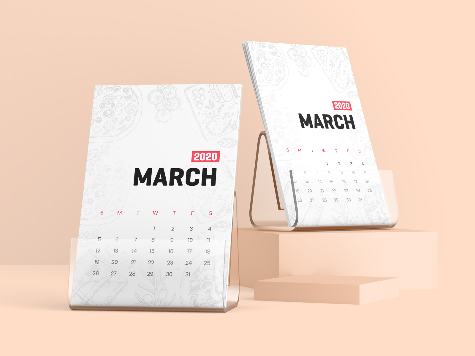 Desk Calendar With Plastic Stand Mockup By Toasin Studio On Dribbble