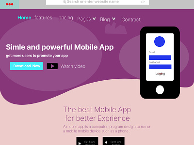 Mobile App Landing page