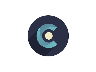 Logo Iteration c circle dot logo shadow