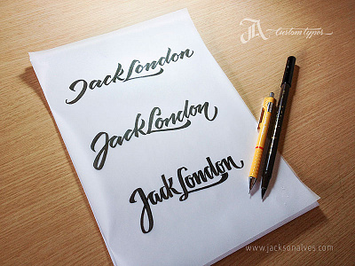 Jack London, select versions brand brush pen calligraphy handwritten lettering logo script logo typography