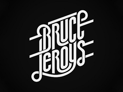 Bruce Leroys logo, selected version 80s chrome lettering logo design typography