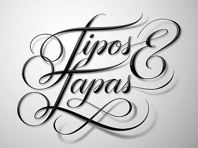 Tipos&Tapas – final poster 3d depth illustration lettering lights photoshop shadows typography