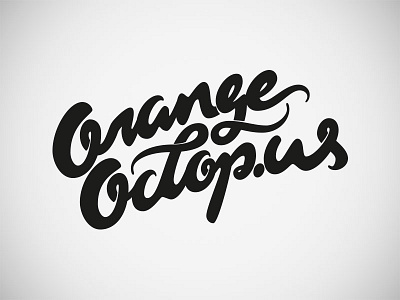 Orange Octopus – simplest version brand brush pen calligraphy handwritten lettering logo script logo typography