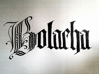 Bolacha calligraphy gothic type lettering typography