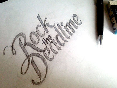 Rock the Deadline, first sketches brand lettering logo typography