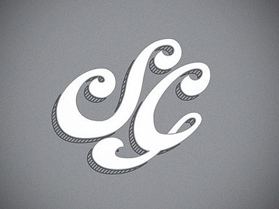 Initials in grayscale brand lettering logo typography