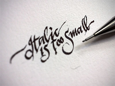 Tiny calligraphy callygraphy lettering typography