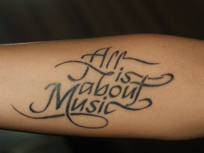 Tattoo with the Bispo typeface