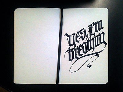 Yes, I'm breathing calligraphy daily calligraphy lettering typography