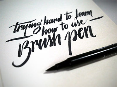 Learning to use a Brush Pen… brush pen caligrafia calligraphy lettering typography