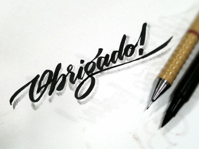 “Thank you”… brush pen