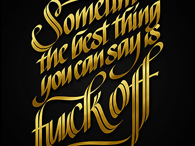 Ugly words to admire – poster calligraphy exhibition fuck off poster typography