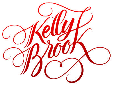 Kelly Brook, vector version brush pen calligraphy custom type handwritten lettering