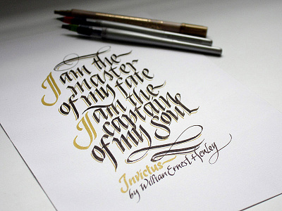 Invictus poster, italic caligrafia calligraphy lettering tipografia typography