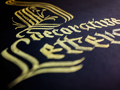 Decorative Letters, on gold ink