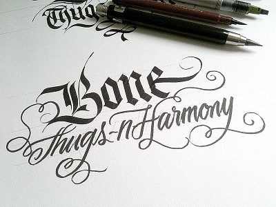Bone Thugs blacklister bone thugs n harmony calligraphy dailycalligraphy lettering typography