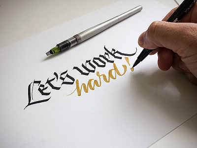 Let's work hard! (with video) caligrafia calligraphy lettering tipografia typography
