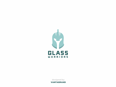 Glass Warrior logo blue clean drink gladiator glass helmet hidden message logo logodesign spartan varrior