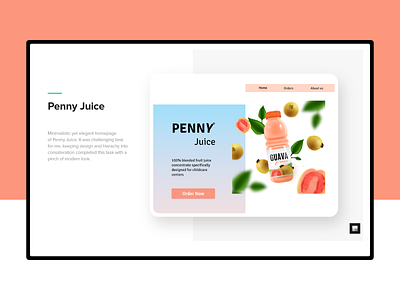 Penny Juice| blended juice for kids! branding graphic design ui user interface