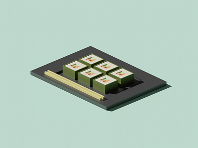 LowPoly Sushi | 3D Sushi Art