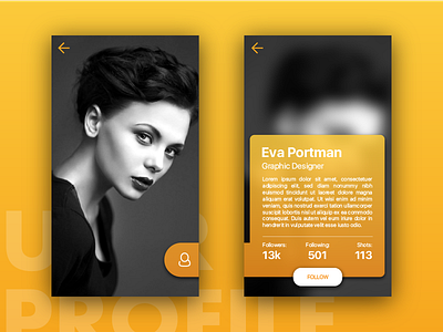 Profile screen app cards ios iphone minimalist mobile orange profile screen ui ui design ux