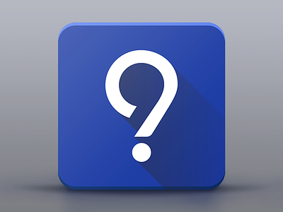 Quiz icon android app blue icon logo long shadow mark material design question mark sign symbol vector