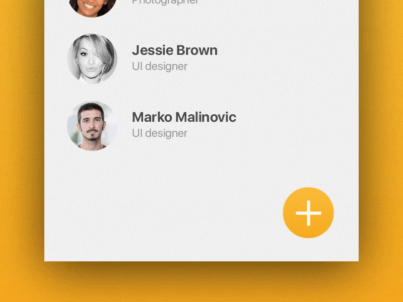 Animated Contact screen android animation app contact fluid iphone mobile screen ui ui design ux