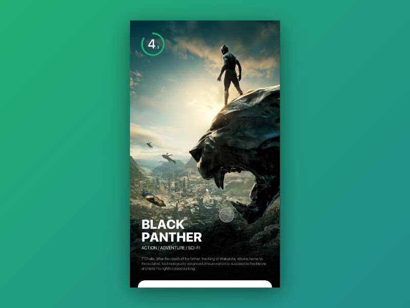 Cinema App android app application black panther cards cinema interface ios mobile movies ui ux