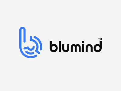 Blumind Logo b black blue brain branding design logo mind minimal symbol vector
