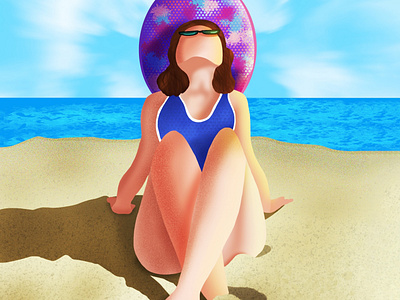 Chillin' in Beach beach colors design flat illustration illustrator procreate
