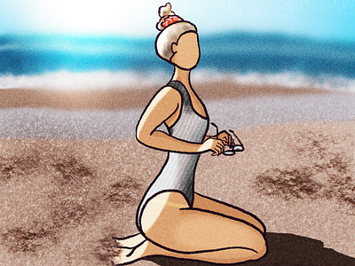 Yet Another Shiny Day beach colors design drawing illustration procreate