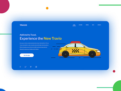 Travio app car cards design taxi travio ui website