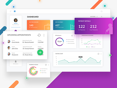 Hospital Management App colors dashboard design hospital managment ui web