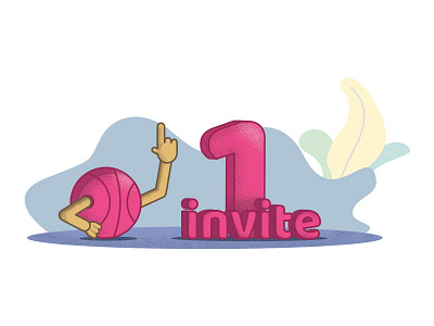 One Dribbble Invite ball draft dribbble illustration invite