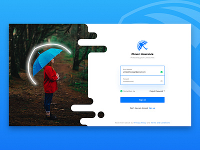 Login Page - Daily UI 001 blue daily 100 dailyui 001 design login loginui signupform sketch