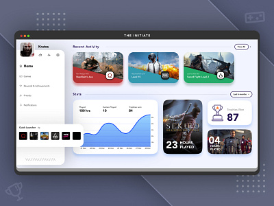 Video Gaming Dashboard V2 dashboard dashboard design dashboard ui gaming gaming app modern uiux visual