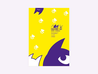 "Fioletowy Kot" Animation studio poster variant 4 branding design logo poster