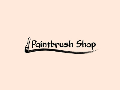 Paintbrush Shop logo for an e-shop branding design e commerce e shop logo paintbrush typography vector