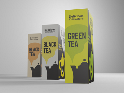 Tea packaging design - left side shot